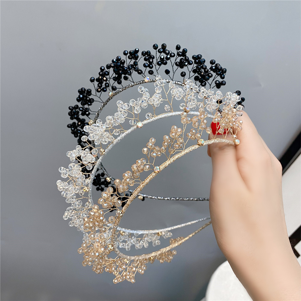 Korean Style Snowflake Imitation Crystal Diamond Gold Wire Headband display picture 2