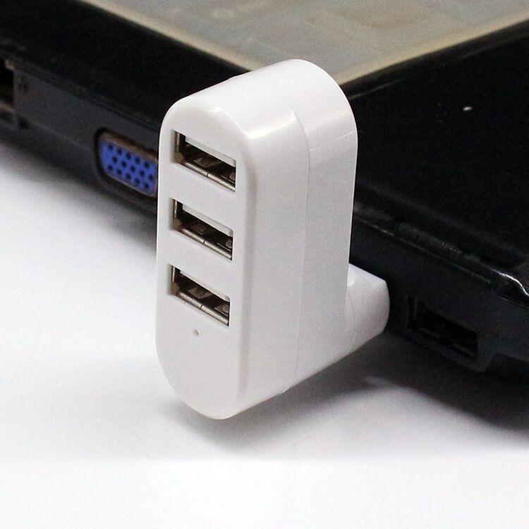 工廠批發3口旋轉HUB筆記本電腦USB2.0擴展 一托三分線器 跨境直供