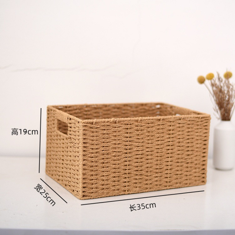 armario doméstico cajón caja de almacenamiento canasta de tela de caña snack juguetes caja de acabado de artículos canasta de tela image 9