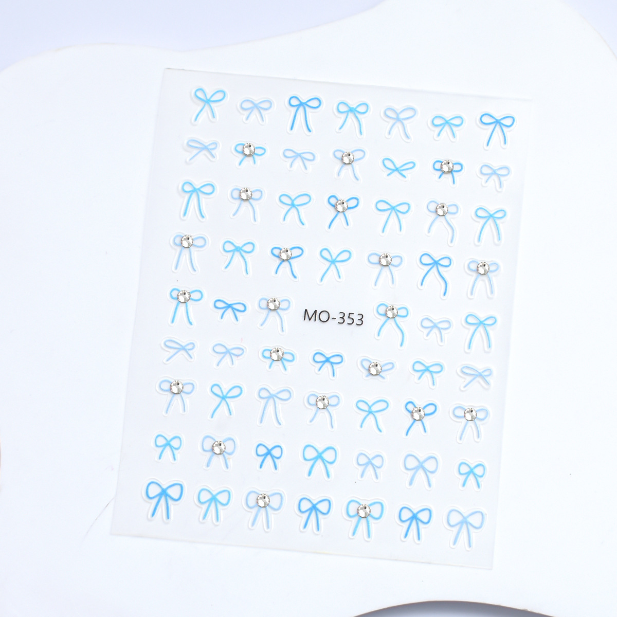 Pegatinas de uñas en relieve tridimensional de cristal de diamante arco negro blanco arco lindo 3D calcomanías adhesivas decoraciones