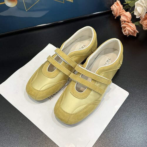 Dopamine Magic Tape Ballet Flats with Low Open Toe for Women - 2025 Summer Flat Satin Mary Jane Shoes - Makes Feet Look Smaller