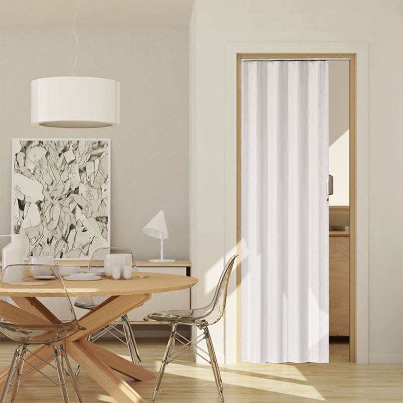 PVC folding door sliding door open kitchen gas partition door simple temporary door hanging rail punch-free