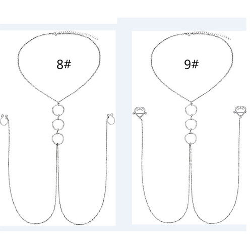 Foreign trade European and American new style breast clip sexy breast chain ladies sexy cross-border body chain piercing jewelry manufacturer
