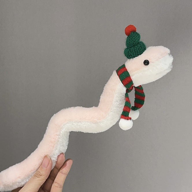 Cute muñeca serpiente azul 2025 año de la serpiente mascota muñeca de tela muñeca creativa muñeca extraña