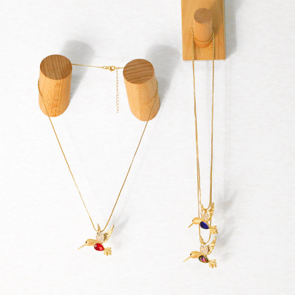 zircon simple creative niche luxury animal pendant bird copper necklace