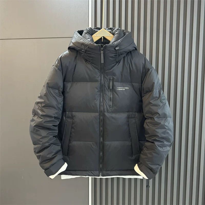 Men's Casual down Jacket 2025 Winter New Duck down Jacket Easiest for Match Youth Warm Hooded Thickened Short Style