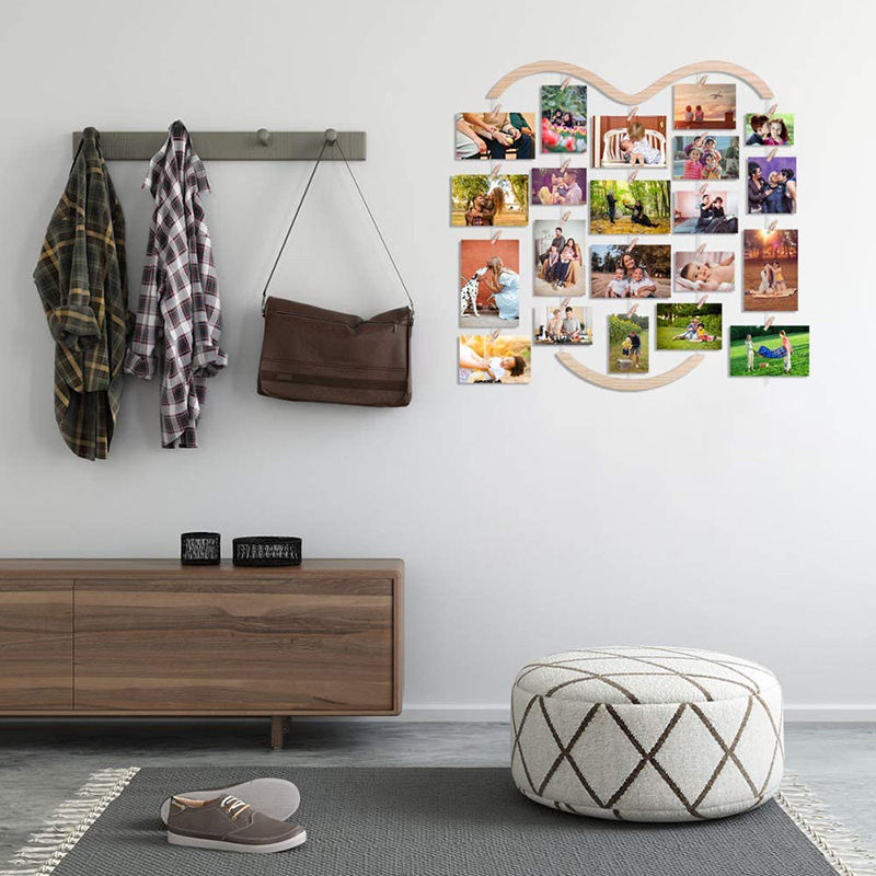 Personalized photo wall decoration photo frame wall hanging combination photo wall hemp rope clip indoor hanging decoration
