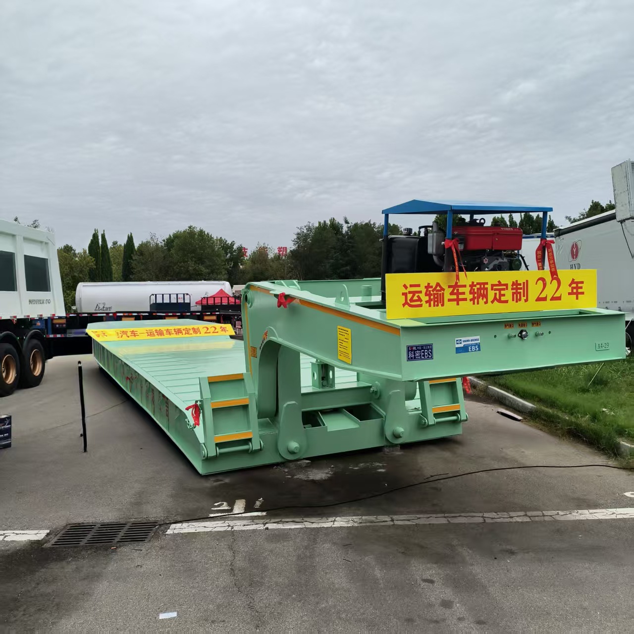 跨境重型抽拉低平板半挂车大型建筑垃圾分拣机 装修垃圾分选设备