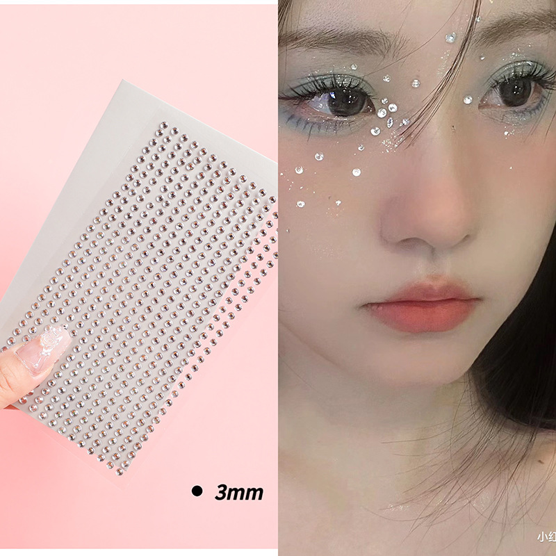 鹿晗同款免打孔眉钉眉骨钉唇钉贴鼻钉贴纸假钉子无洞脸部贴钻贴花|undefined