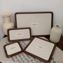 木质首饰盘胡桃木色珠宝戒指项链陈列展示盘实木饰品托盘拍照道具