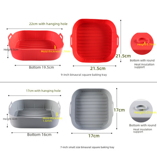 Factory New Air Fryer Silicone Parchment Air Fryer Baking Pan Oven Silicone Cake Mold Baking Utensils