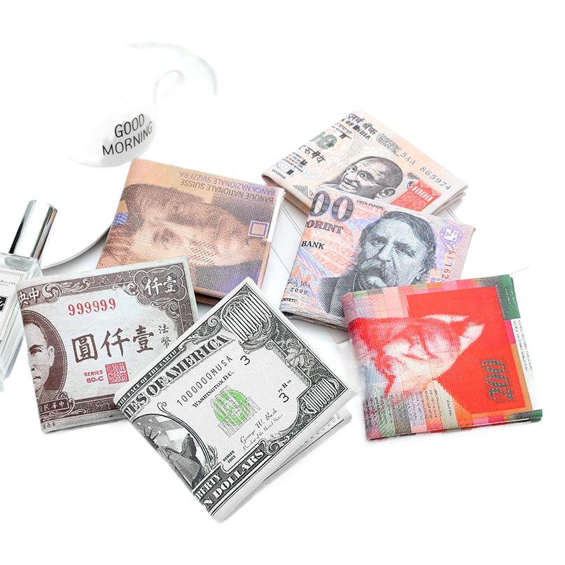Cartera masculina creativa patrón de impresión corto país Estados Unidos y Europa patrón de dinero billetera paquete de tarjeta neutral en stock