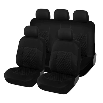 Car Seat Cover New Diamond, Universal seat cover - black-single-seat