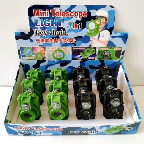 Jedi 4-in-1 Folding Telescope Flashlight Pocket Compass Mini Compact Portable Eight-fold Lens