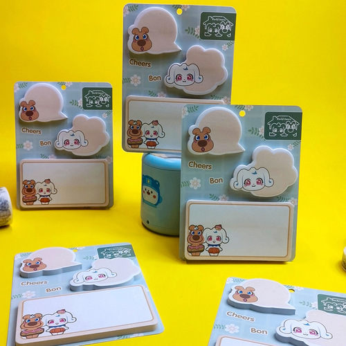 Wholesale Creative Notepad Ad Shaped Cartoon Logo Sticky Notes Pet Combination N Times Notice Sticky Notes