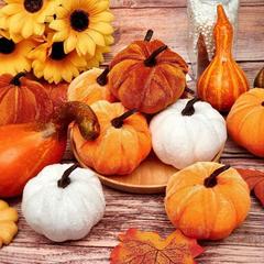 Yamazun 国境を越えたシミュレーションカボチャフランネルカボチャの装飾品ハロウィン感謝祭の家の装飾カボチャ