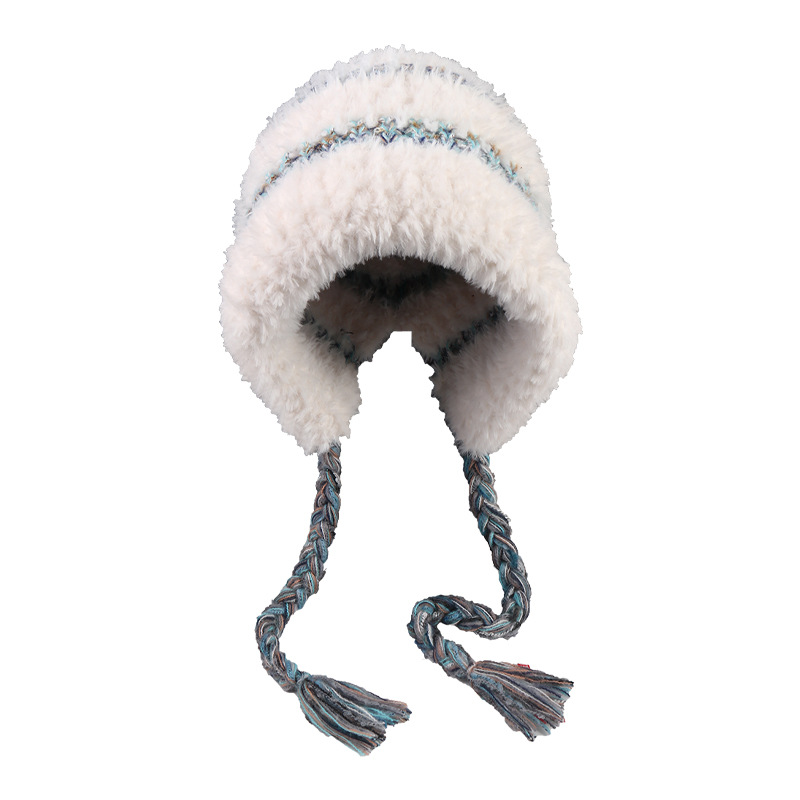 봉제 얼굴 작은 양모 모자 여성의 가을과 겨울 큰 머리 따뜻한 감기 방지 귀여운 밴드 귀 보호자 LEI FENG 모자