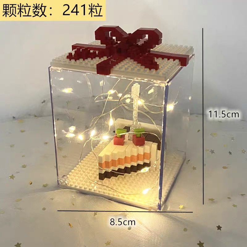 Torta de cumpleaños micro diamante pequeña partícula bloques construcción novias lindas regalo chica serie juguetes al por mayor regalos del estudiante