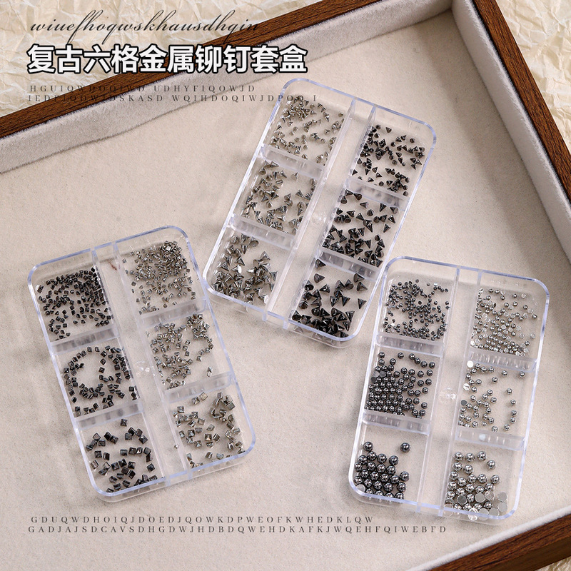 Nail Art Accessories Alloy Studs Trendy Mixed Hot Girl Retro Solid Semi-Circular Cone Studs DIY Accessories Nail Art Accessories Alloy Studs Trendy Mixed Hot Girl Retro Solid Semi-Circular Cone Studs DIY Accessories