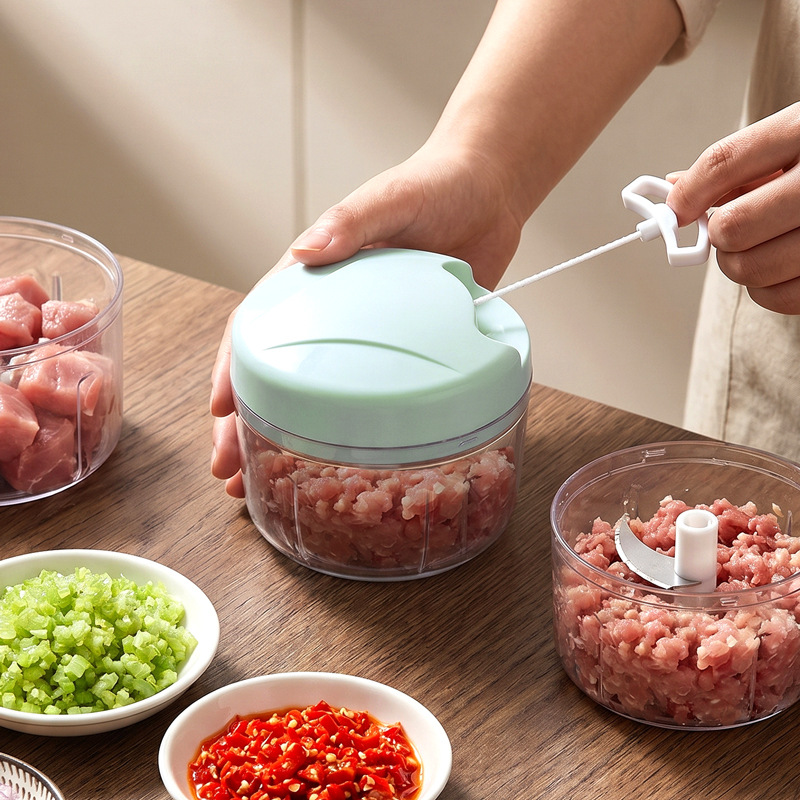 Picador Manual de Ajo a Cuerda de Plástico PP Multifuncional para Cocina