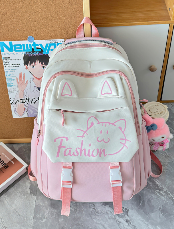 小学生、中学生向けの見栄えの良いランドセル、負担を軽減する大容量リュック、漫画のかわいい猫、女性向けのカジュアルリュック|undefined