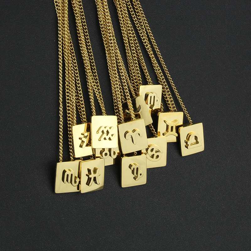 Fashion Constellation Titanium Steel Plating Pendant Necklace 1 Piece