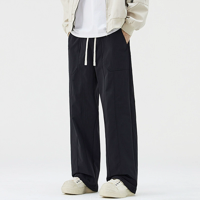 Американский большой размер свободные повседневные толстые широкие брюки мужские весенне-осенние прямые спортивные толстые брюки эластические брюки
