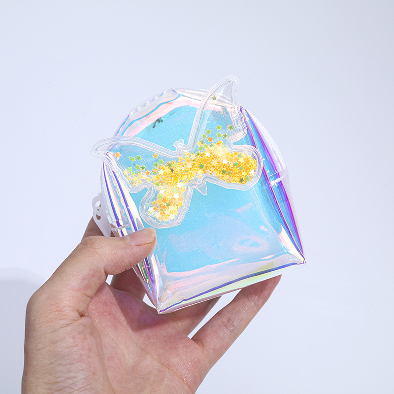 Mini bolso A0038 para niñas, monedero con efecto líquido y colores brillantes, mochila infantil.