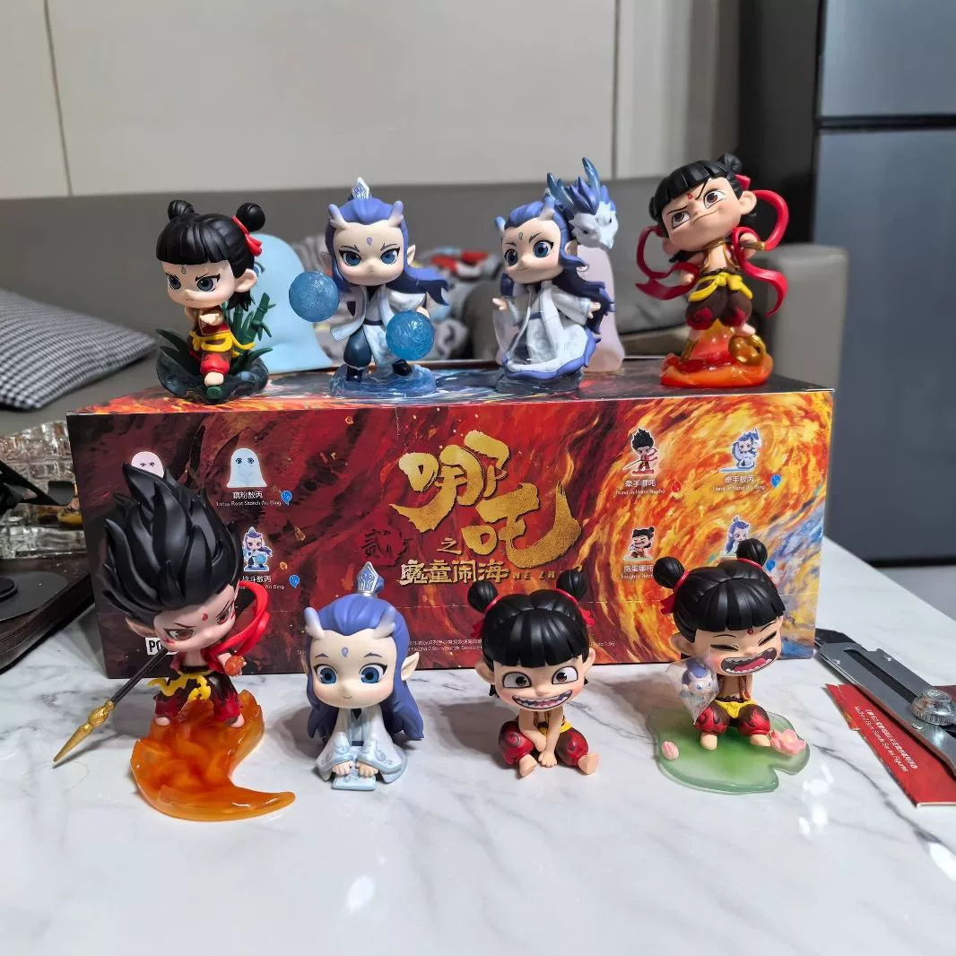 POPMART Bubble Mart Blind Box Nezha: The Magic Child Series Кукла ручной работы Автомобильный орнамент Модная игрушка