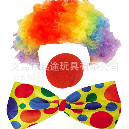 Set, rainbow suit, curly wig, dress up