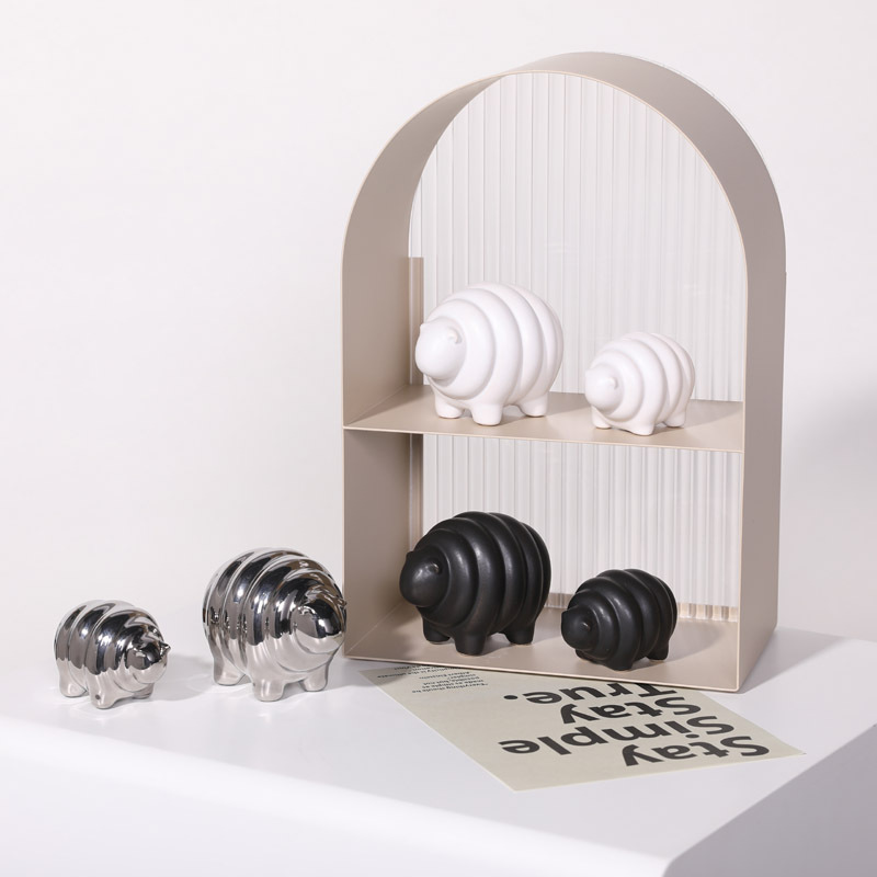 Nórdico ins simple cerámica ovejas decoración hogar sala de estar entrada decoración de escritorio lindo pequeña Decoración