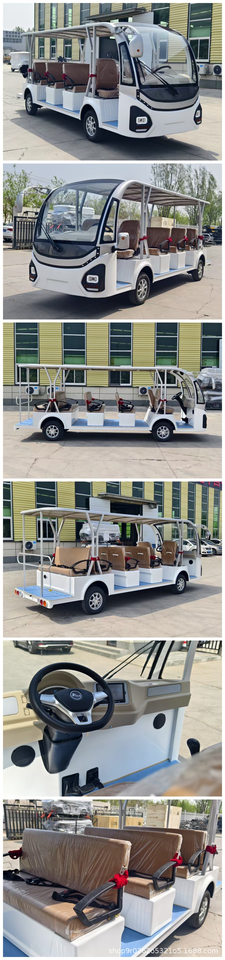 11-14 Seat Electric Sightseeing Vehicle Four-Wheel Scenic Spot Property Factory Campus Reception Shuttle House Viewing Foreign Trade Export Vehicle