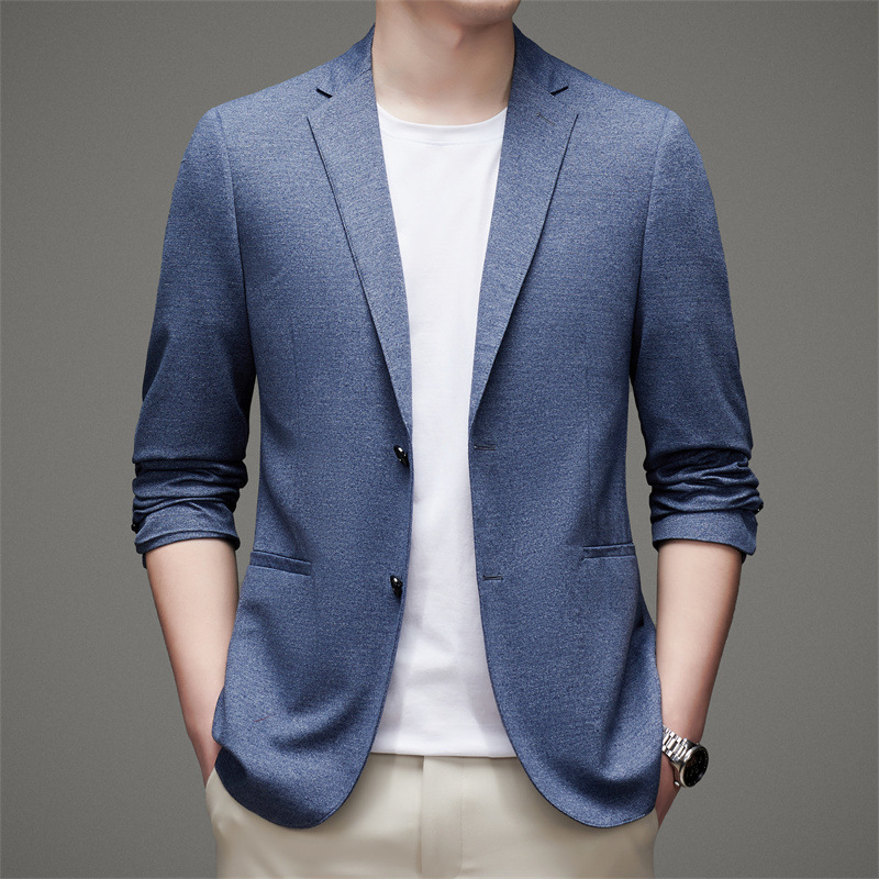 Spring and Autumn Young and Middle-Aged Men's Suits Business Casual Thin Jackets New Single Piece Commuting Handsome Suits Dropshipping