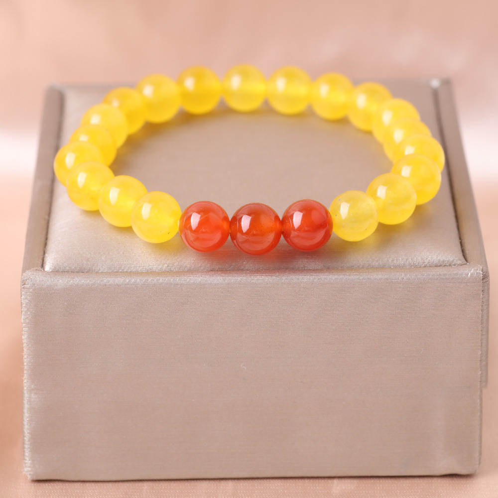 Brazalete de cuentas de ágata rojo para mujeres lujoso ligero delicado de alta sensación joyería de mano de verano colgante de mano