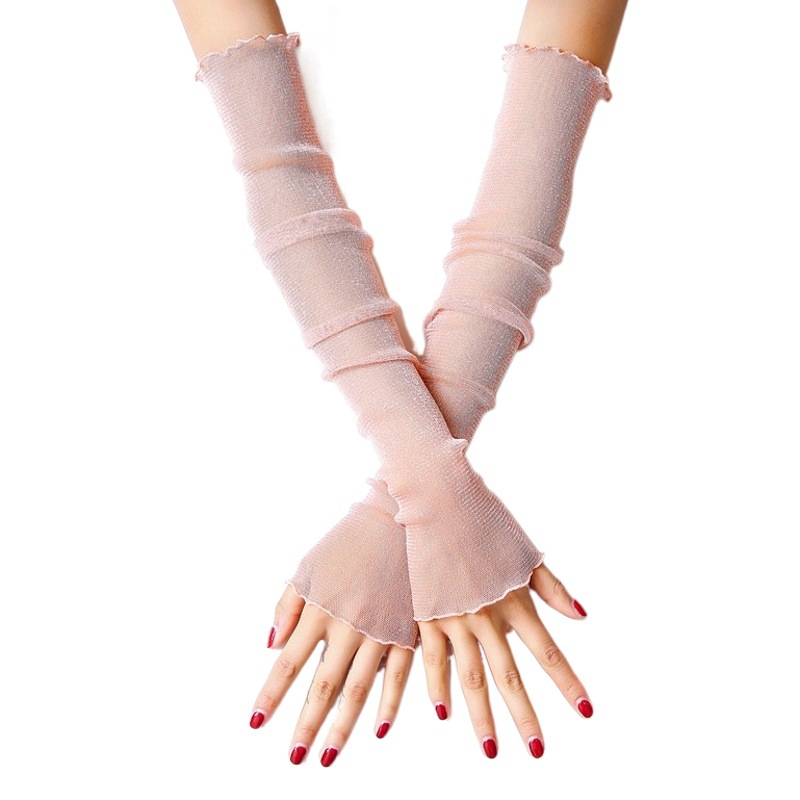 Driving summer silver silk sunscreen sleeves mesh lace arm long sleeve driver Ice Silk sunscreen ice sleeve