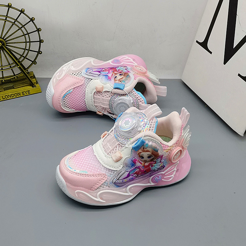 Zapatillas deportivas transpirables para niños con cierre de botones, tallas 23-27, zapatillas ultraligeras para correr.