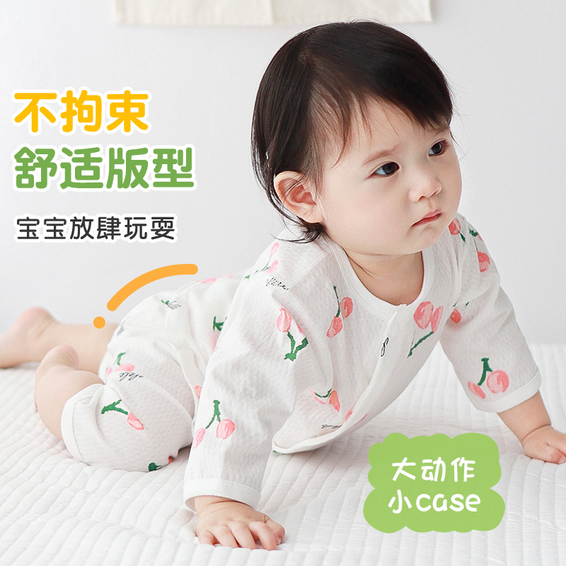 Bebé de verano set de manga media ropa delgada de algodón para niños niños niñas pijamas de aire acondicionado de verano bebé