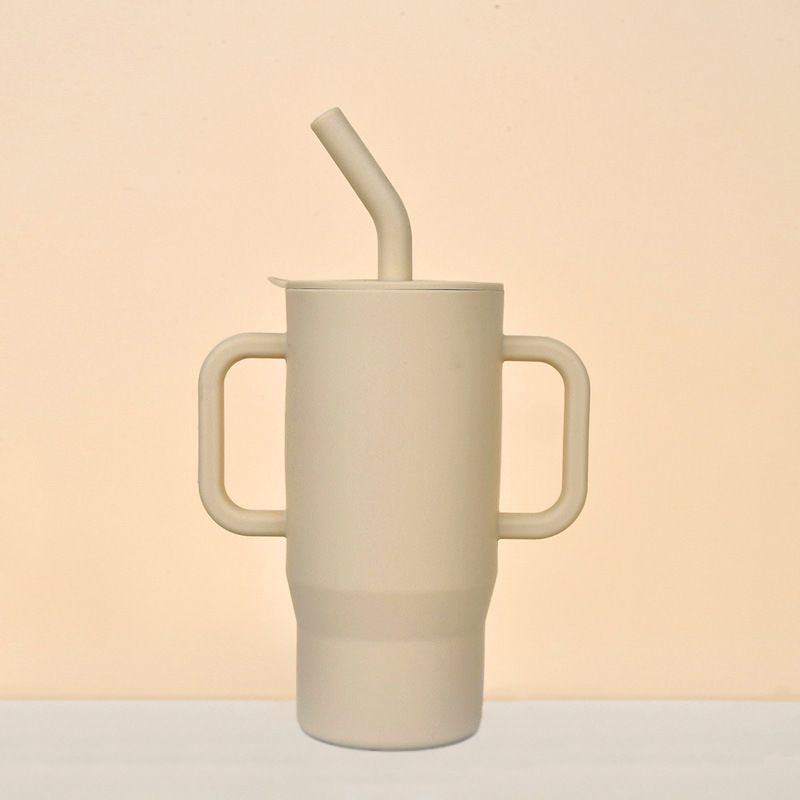 Tazas de silicona transfronterizas para niños más de 6 meses, tazas de boca de pato para bebés, tazas de paja resistentes a la asfixia, venta directa de fabricantes