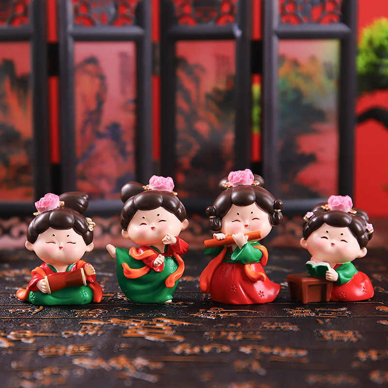 Ancient Style Girl Tang Xiaohuan Lady Small Doll Ornaments National Trend Home Decoration Scenic Spot Hot Selling Doll Wholesale