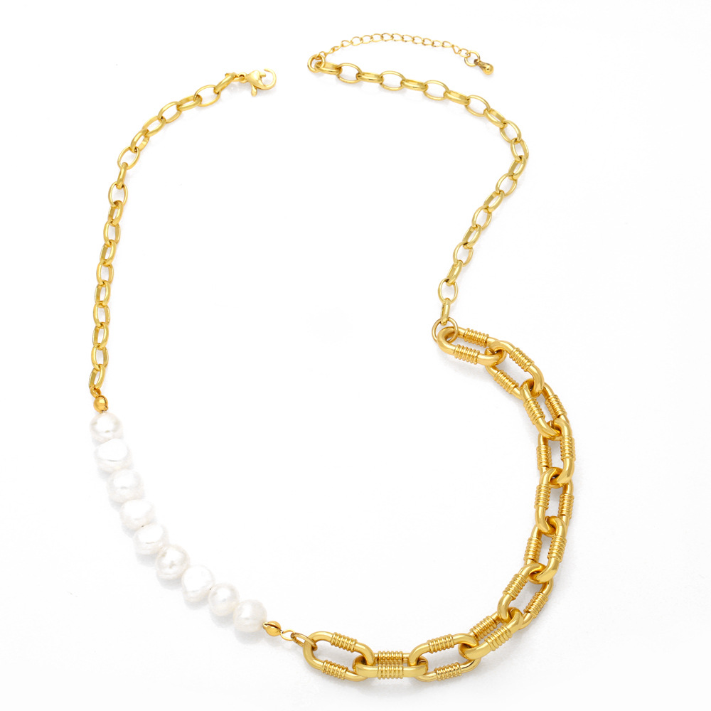 Fashion Solid Color Copper Pearl Plating Necklace 1 Piece