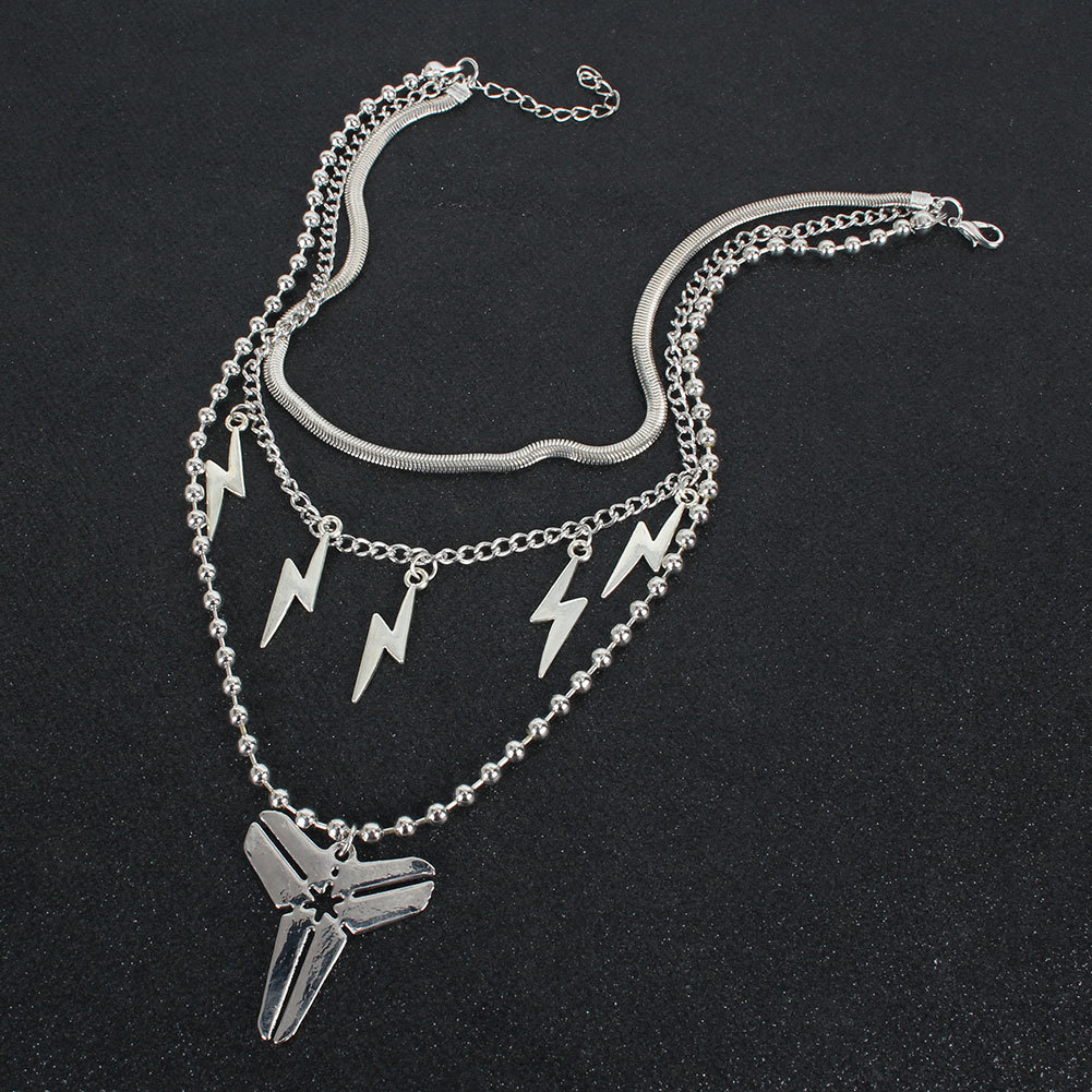 Collier Multicouche Avec Pendentif Éclair De Style Punk display picture 3