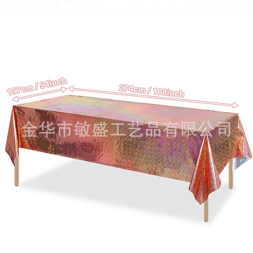 Nuevo toal de mesa láser decoración de fiesta láser toal de mesa de película de aluminio desechable toal de mesa láser reflectante de cumpleaños