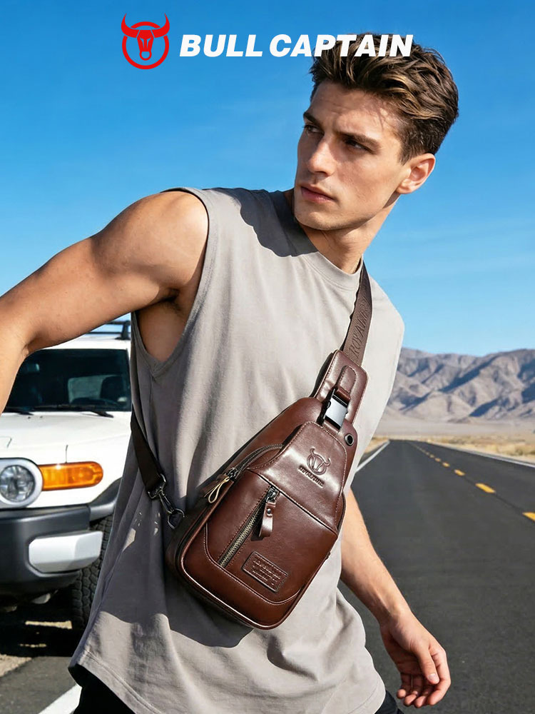 Bolso de Piel Auténtica para Hombre, Estilo Bandolera, Casual, para iPad y Tablet, de Primera Capa de Cuero Vacuno, Marca Captain Niu, Productos de Cuero de Guangzhou