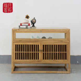 New Chinese Style Display Cabinet Zen Display Cabinet Old Elm Tea Cabinet Side Cabinet Jewelry Jewelry Boutique Jewelry Cabinet Storage Cabinet