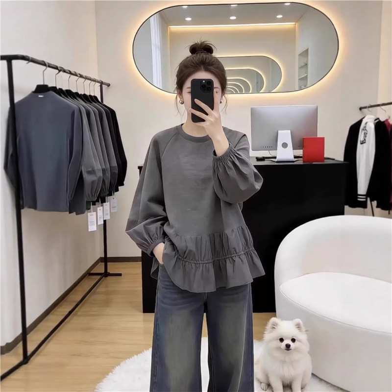 Dropshipping 2026 Spring New Korean Style Loose Casual Round Neck Sweatshirt for Women, Unique and Beautiful