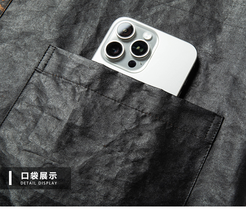 Áo sơ mi ngắn tay lụa tơ sen phong cách Trung Hoa cổ điển cho nam trung niên — G6007 đen chi tiết 20