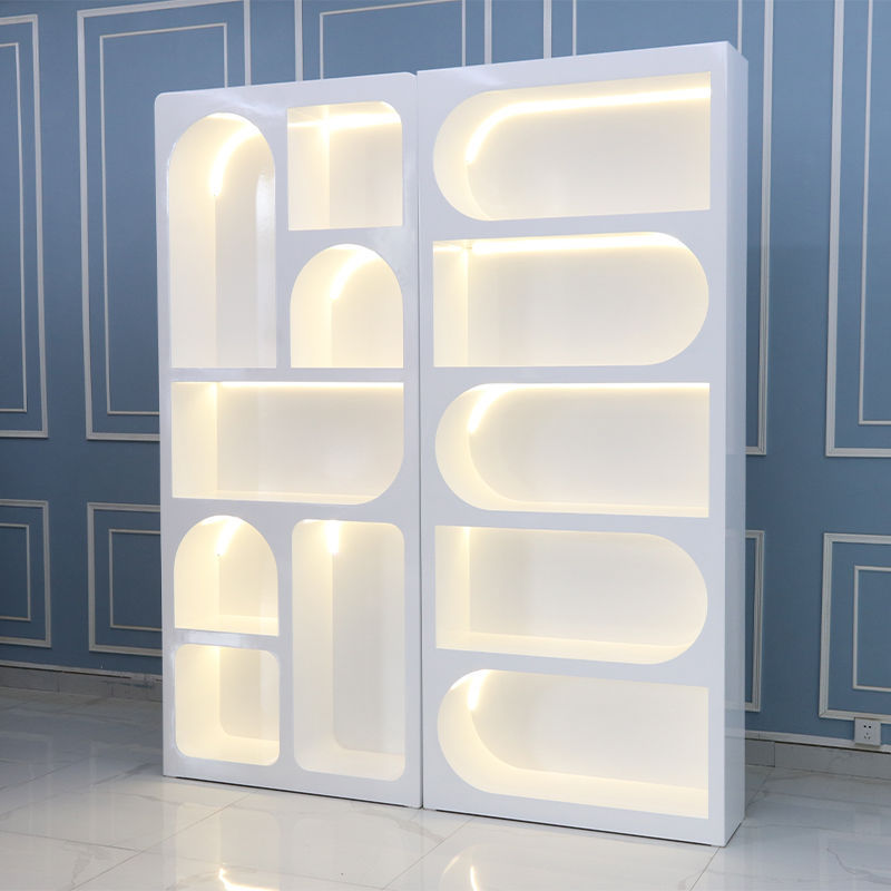 美容院化妆品产品展示柜烤漆直播间柜鞋子包包展柜手办橱窗柜