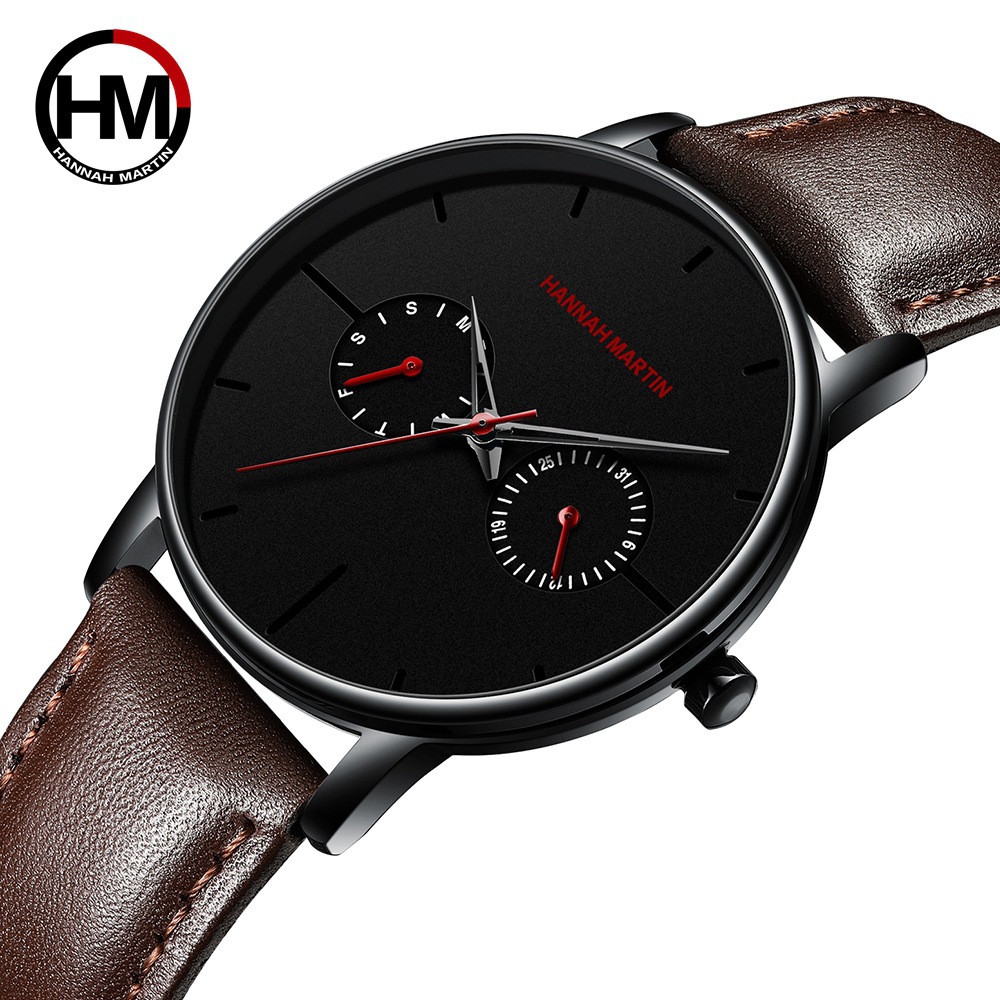 Popular Men's Multi Functional Waterproof Quartz Head Layer Cowhide Watch Trendy Fashion Business Leisure Men's Watch_voghion.com
