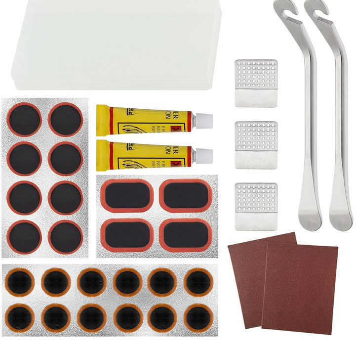 Combinación de reparación de neumáticos de ciclismo pegamento frío herramienta de reparación de neumáticos de bicicleta kit de reparación de explosión caja de reparación de goma