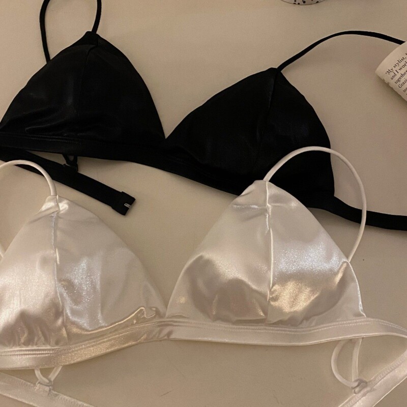 Summer Seamless 2024 New Sexy Push-Up Beautiful Triangle Cup Beach Beautiful Back Plaid Bra Underwear for Women with Small Breasts